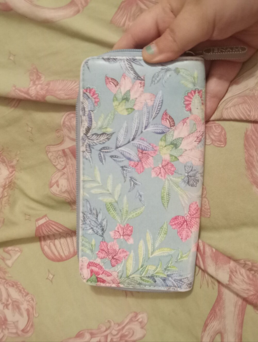Women's Blue & Pink Floral Print Wallet